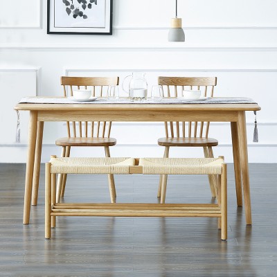 北欧餐桌日式小户型橡木桌子长方形原木饭桌现代简约实木桌椅组合