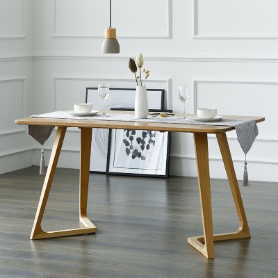 物也北欧实木餐桌简约长方形小户型日式橡木现代家用桌椅组合