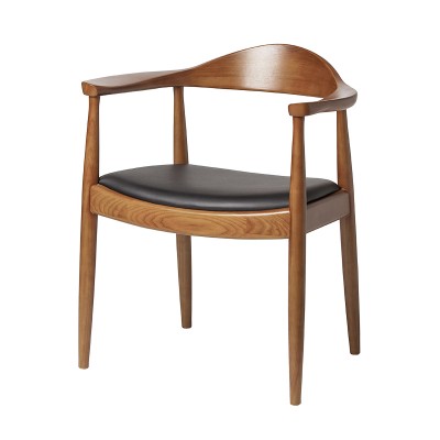 总统椅 肯尼迪椅 靠背简约真皮带扶手设计师书桌椅子 实木电脑椅