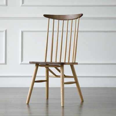 物也 温莎椅北欧实木靠背书桌椅 现代简约创意时尚新中式餐椅
