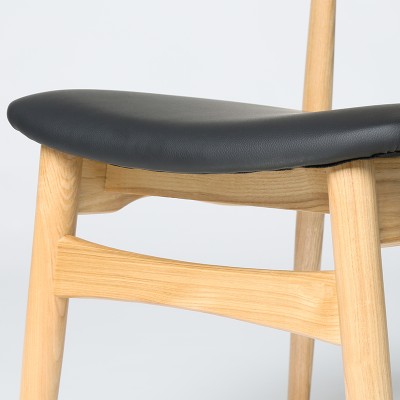 北欧实木椅子现代简约餐椅白橡木背靠椅咖啡厅桌椅实木书桌椅