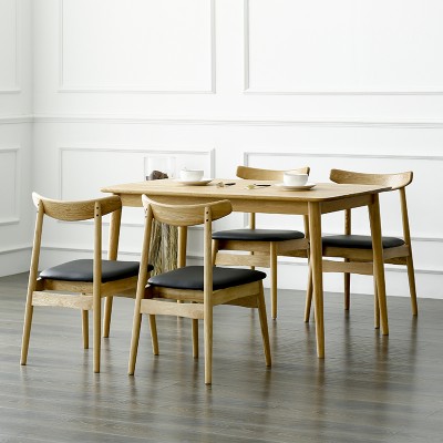 物也北欧实木椅现代简约家用吃饭椅子创意组合休闲咖啡厅餐椅