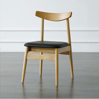 物也北欧实木椅现代简约家用吃饭椅子创意组合休闲咖啡厅餐椅