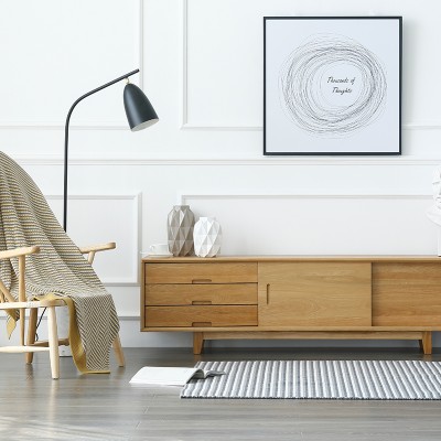 北欧实木电视柜 日式卧室客厅多功能简约小户型 白橡木电视柜组合