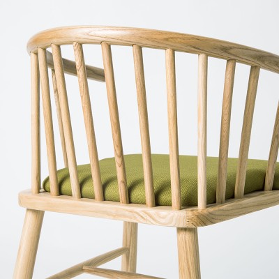 北欧实木温莎圈椅 现代简约白橡木围椅休闲餐椅书房家具电脑椅子