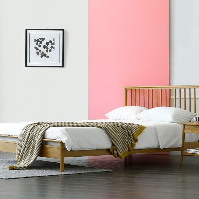 北欧实木床现代简约1.8米1.5m橡木双人床创意卧室家具日式床