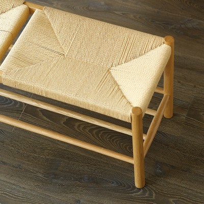 北欧实木绳编换鞋凳 日式床尾凳现代简约家具 餐桌长凳组合玄关凳