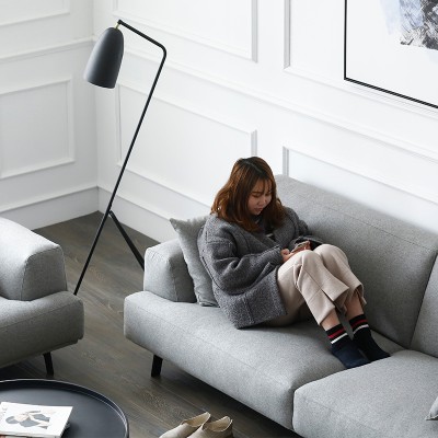 北欧沙发羽绒布艺三人单人位小户型客厅组合现代简约轻奢表情家具