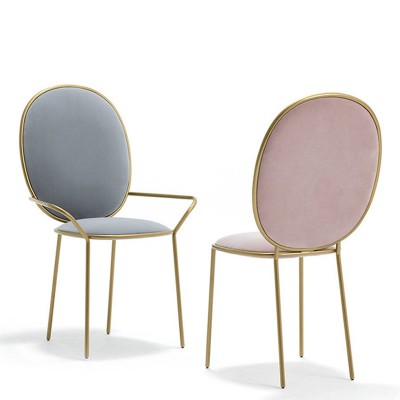 Nimo尼摩 北欧简约创意软包餐椅个性金属休闲椅高端西餐厅椅子