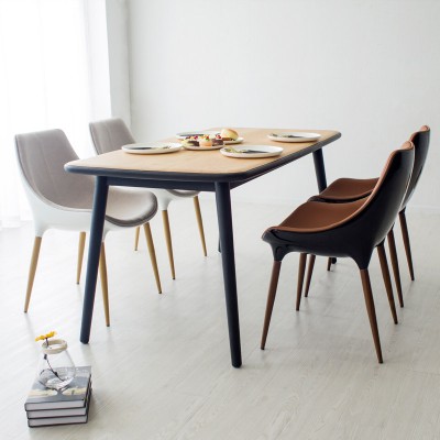 Nimo尼摩 欧式实木餐椅简约休闲椅咖啡厅桌椅创意椅会议室洽谈椅