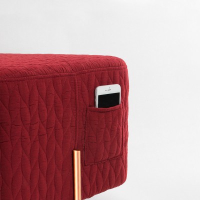 Nimo尼摩 北欧立体纹沙发凳欧式简约沙发脚踏垫组合客厅软包矮凳