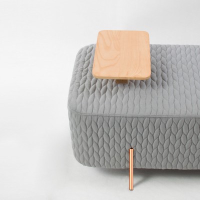 Nimo尼摩 北欧立体纹沙发凳欧式简约沙发脚踏垫组合客厅软包矮凳