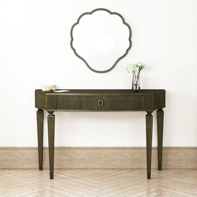 Sergio美式乡村卧室梳妆台妆镜组合房间化妆桌子复古木质