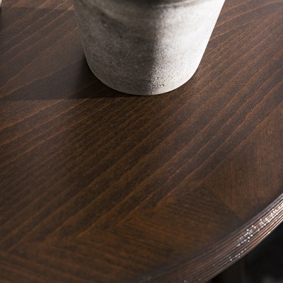 Carpa美式实木小茶台双层圆形沙发边几角几客厅电话架子
