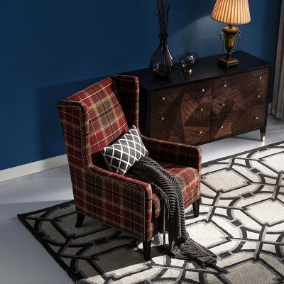 Firenze美式单人沙发椅小户型客厅复古可拆洗靠背椅布艺