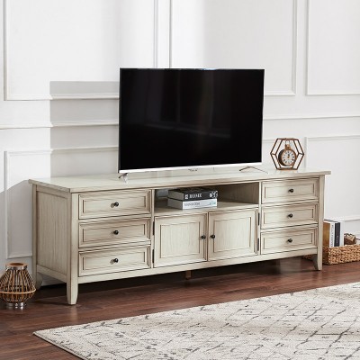  Payne美式复古电视柜边柜组合小户型客厅实木地柜子白色
