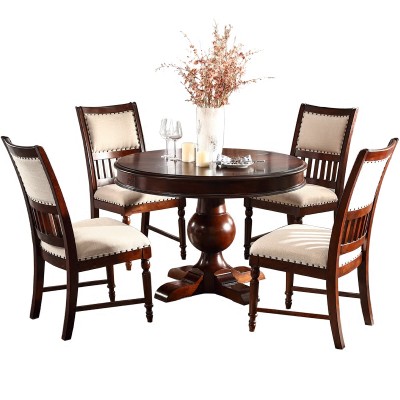 Payne美式餐桌椅组合可伸缩椭圆饭桌子实木6人小户型餐厅