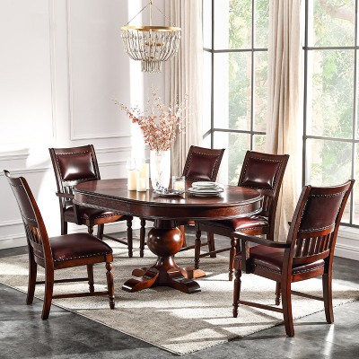 Payne美式餐桌椅组合复古实木餐台小户型4人饭桌一桌四椅