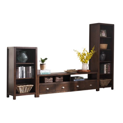 Karron美式简约实木客厅电视边柜组合展示柜多层置物架子