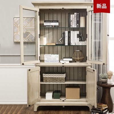 Taylor美式实木储物书房单个落地书柜大容量装饰展示木柜