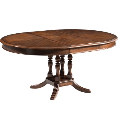 Taylor美式乡村实木餐桌椅组合家用椭圆形伸缩饭桌子6人