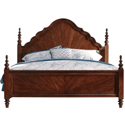 Trunk美式乡村公主床仿古双人实木小户型卧室木头床1米8