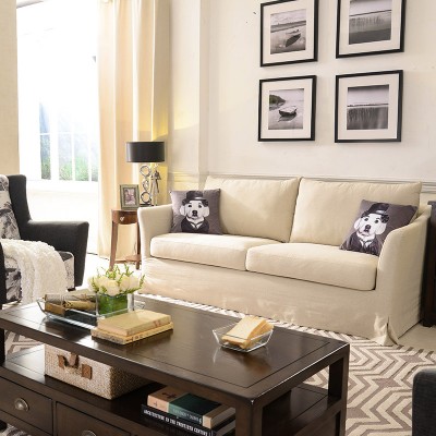 Lippie小美式布艺软沙发单人三人组合休闲可拆洗小型客厅