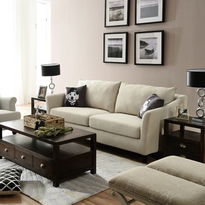 Lippie小美式布艺软沙发单人三人组合休闲可拆洗小型客厅