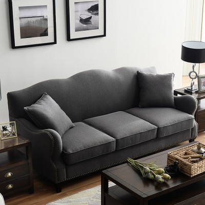  Robin美式可拆洗布艺沙发组合小户型三人位客厅弧形梳化