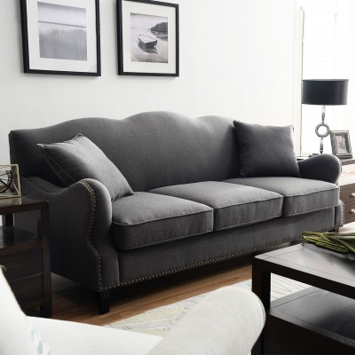  Robin美式可拆洗布艺沙发组合小户型三人位客厅弧形梳化