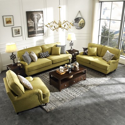 Leisure美式小户型可拆洗布艺软沙发组合L型家用客厅整装