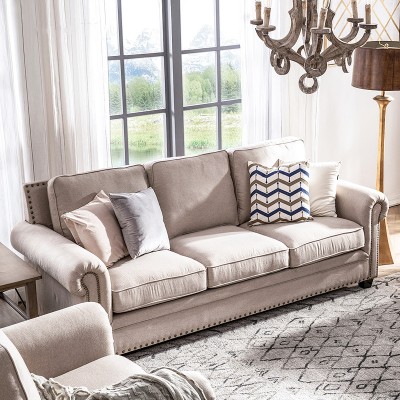 Aamir美式布沙发组合小型客厅三人位整装后现代轻奢家具