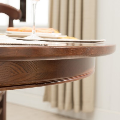 海顿餐桌(水性漆) 美式实木餐桌椅组合圆形桌子餐台饭桌