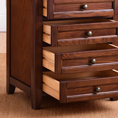 卡特床头柜(水性漆) 美式全实木床头柜卧室家具收纳柜储物柜