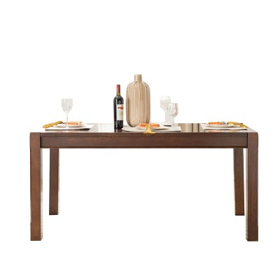 艾伦餐桌(水性漆)  美式乡村实木餐桌椅组合
