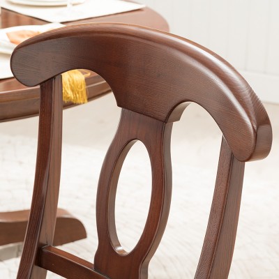 海顿餐椅(水性漆) 美式餐椅实木餐椅餐厅家用O型靠背椅子无扶手