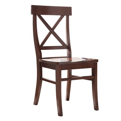 卡特餐椅 全实木(水性漆)  美式实木餐椅乡村简约家用X型靠背椅子