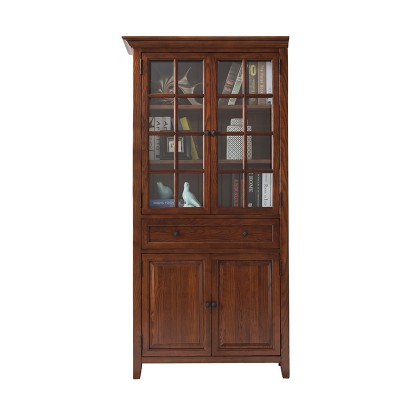 卡特美式全实木书柜  复古双门书橱书架置物柜储物柜