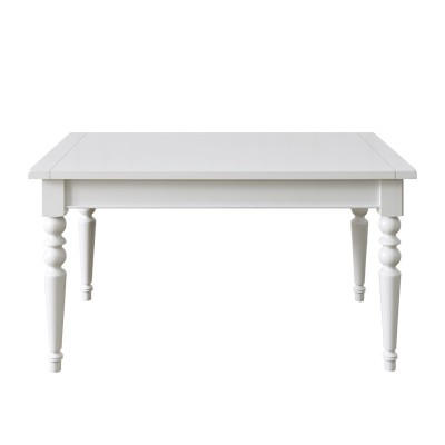 美式长餐桌椅组合白色全实木水性漆乡村小户型家具长方形饭桌子