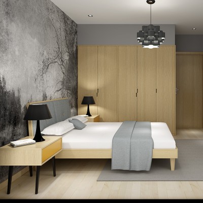 之乐 北欧风格床双人床1.8米1.5主卧现代简约实木床经济型
