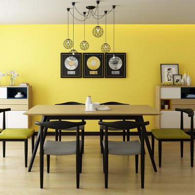 之乐 北欧风格小户型餐桌椅组合现代简约实木饭桌长方形餐台