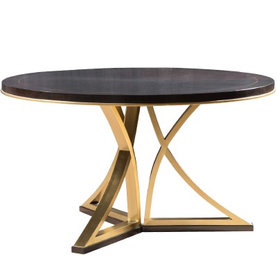 NAPA美式圆形餐桌椅组合一桌四椅餐台家用圆台轻奢后现代