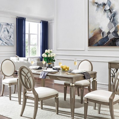 Savannah美式现代轻奢餐桌椅组合实木脚饭桌子小户型家具