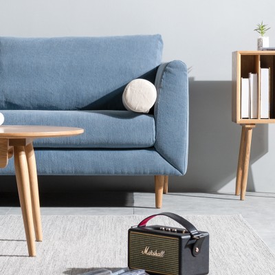 Wuye北欧风布艺转角沙发组合现代简约三人位小户型客厅日式家具