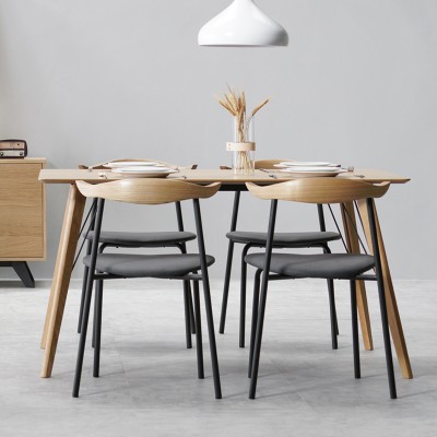 muno北欧实木餐桌椅组合家用现代简约小户型家具日式白橡木桌子