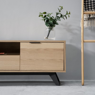 Wuye北欧电视柜茶几组合小户型客厅家具简易美式实木电视机柜子