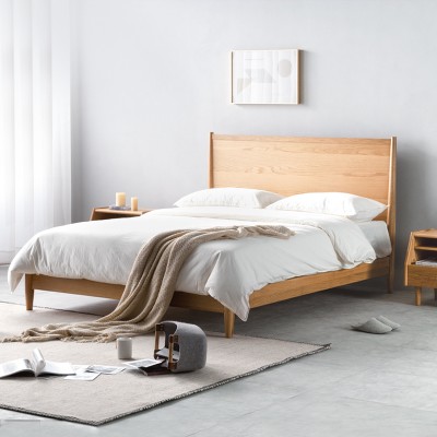 Wuye北欧实木床现代简约1.5米单人床主卧家具卧室1.8米双人床