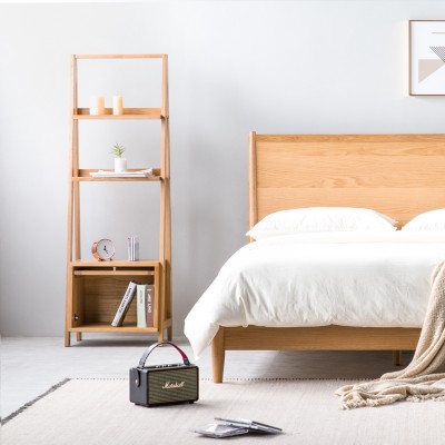 Wuye北欧实木床现代简约1.5米单人床主卧家具卧室1.8米双人床