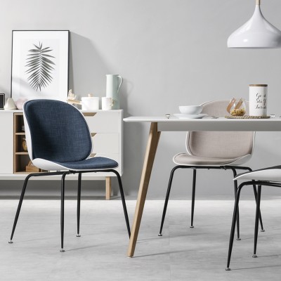 muno北欧甲壳虫椅子现代简约家用餐厅靠背网红凳子办公书桌椅子