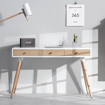Wuye北欧书桌椅子组合实木写字台小户型现代简约卧室橡木电脑桌
